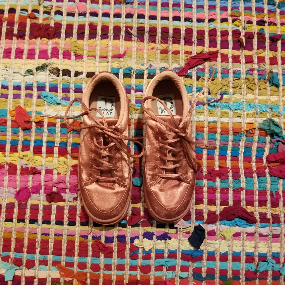 Satin Platform Sneakers